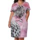 thumbnail image 2 of Vestido de dama de honor con bolsillo suelto para mujer falda larga con estampado de gallo y pinky diseño suizo Verano, 2 of 6
