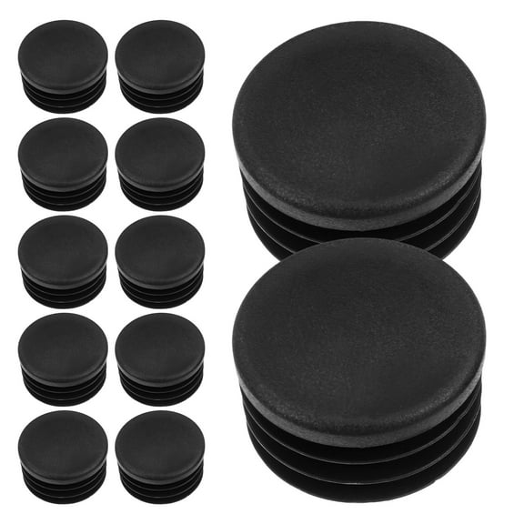 20pcs Plastic End Caps For Round Tubing Anti-Slip Threaded Tube Caps Chair Leg Caps Insert Furniture Feet Protectors Pipe Plugs For Metal Tubes