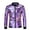 Purple, variant on Men's Nightclub Iridescent Stand Collar Jacket Milk Silk Blazer Reflective Long Sleeve Party Wear Patchwork Design Casual Top Slim Fit Glossy Coat S-2XL