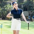 thumbnail image 4 of Womens Golf Shirt Short Sleeve Golf T-shirt Quick Drying Elastic Thin Sportswear Golf Top for Woman Golf Apparel Golf Wear Ladies, 4 of 6