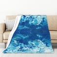 thumbnail image 1 of XMXT Throw Blankets, Blue Abstract Texture Bed Blanket for Bedroom Sofa, 50 x 70 inches Blue, 1 of 9