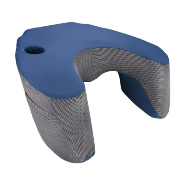 Almohada de lectura para juegos, almohada grande para juegos de regazo, almohada con gancho de espuma viscoelástica para aquellos Azul