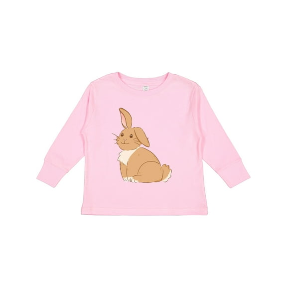 Inktastic Easter Cute Floppy Ear Brown Bunny Boys or Girls Long Sleeve Toddler T-Shirt