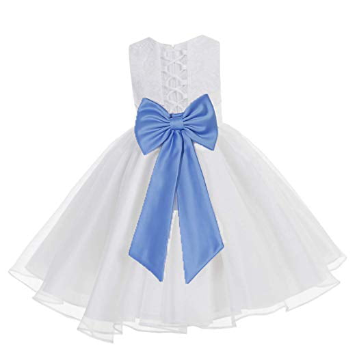 Ekidsbridal White Lace Organza Flower Girl Dress Graduation Dress ...