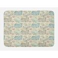 thumbnail image 1 of Hen and Chicks Bath Mat, Repetitive Pattern with Colorful Outline and Mother, Plush Bathroom Decor Mat with Non Slip Backing, 29.5" X 17.5", Eggshell Multicolor, by Ambesonne, 1 of 2