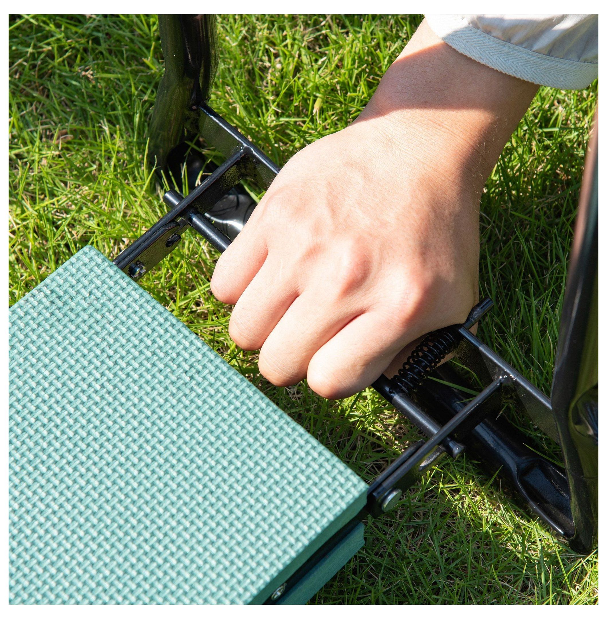 Garden Kneeler and Seat Bench - Padded Folding Stool for Planting