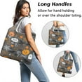 thumbnail image 2 of 5 Pack Foldable Shopping Bag,Autumn Halloween Scene Pattern Reusable Grocery Bags with Pockets,Large Reusable Tote Bags with Handles Waterproof & Lightweight, 2 of 6