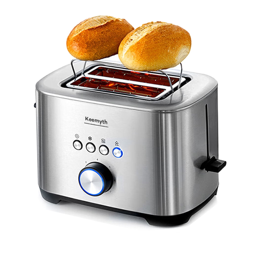 Keemyth  Bread-making machines, Wide Slot Toaster Stainless Steel, Countdown Timer, Cancel Reheat Defrost Function