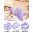 thumbnail image 4 of Oudiya Girls Short Sleeve Nightgown Silk Satin Pajama Dress Soft Princess Sleepwear for Kids 6-14Y, 4 of 5