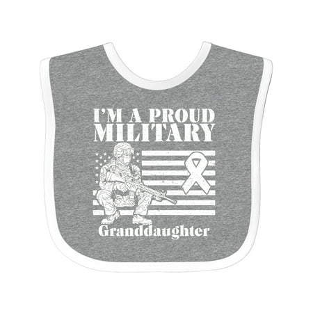

Inktastic Proud Military Granddaughter Red Friday Gift Baby Girl Bib