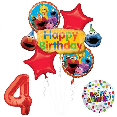 Elmo and Friends Sesame Street 4th Birthday Supplies Decorations Balloon kit