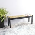 thumbnail image 2 of Shambles Seagrass Wood Bench M4H Shambles Solid Wood Natural Seagrass Indoor Bench, 2 of 5