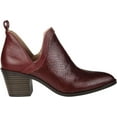 thumbnail image 2 of JOURNEE Womens Burgundy V-Notch Cut-Out Cushioned Almond Toe Stacked Heel Slip On Booties 6.5, 2 of 4