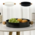 thumbnail image 1 of Bandeja de Servir con Asa de Madera Maciza Bandeja de Almacenamiento Decorativa, Negro MNFD, 1 of 6