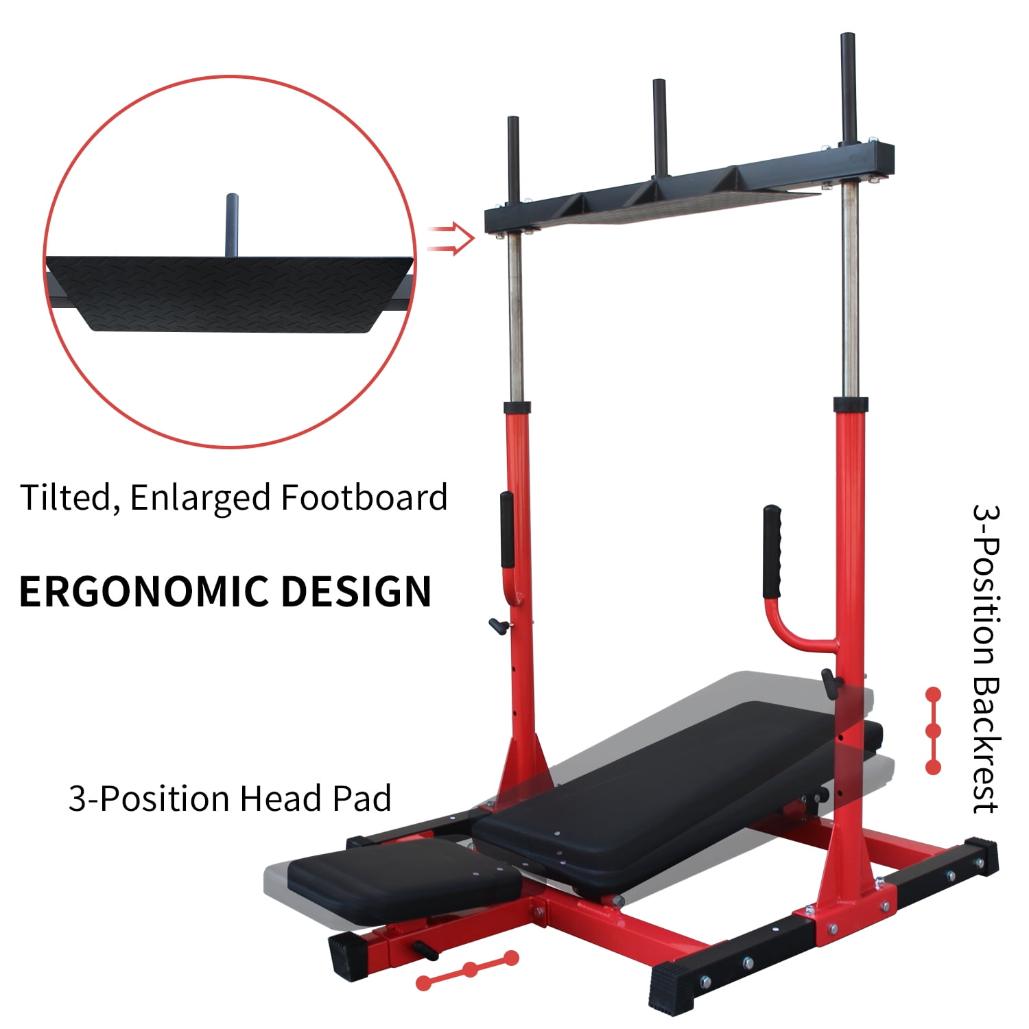 Adjustable Weight Rack Vertical Leg Press Machine with Adjustable Leg, Back and Head Positions, Leg Strength Training Machine for Home Gym, 2" Olympic Plate Compatible,Wall Mounted Weight Rack