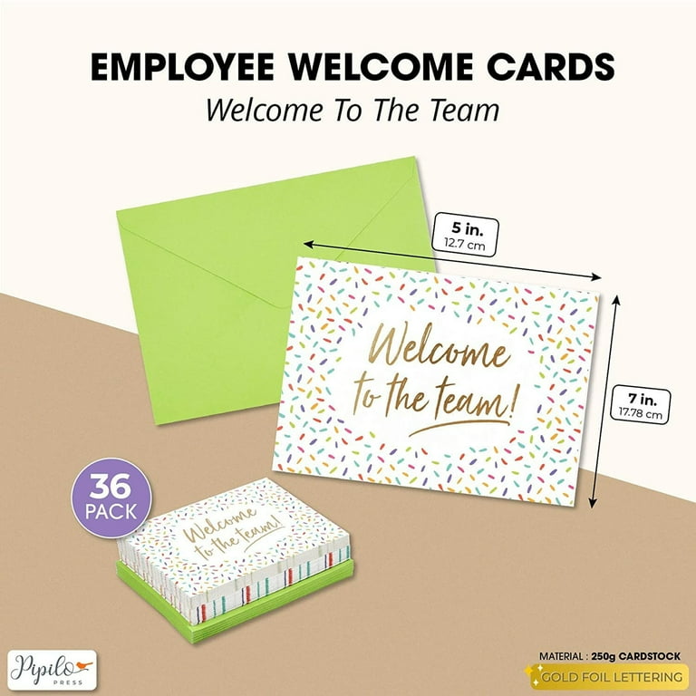 36 Pack Welcome Cards with Envelopes for New Employees, Business Greeting  Note Cards for Team Gifts, Guests in Confetti Design, Blank Inside, 5 x 7  in - Walmart.com