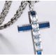 thumbnail image 1 of Collar con colgante de cruz clásica de acero inoxidable y titanio para hombre y mujer, 1 of 6