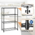 thumbnail image 4 of Wire Shelving Unit 4 Tier Wide Kitchen Shelf Adjustable Storage Shelf Metal Microwave Rack NSF Shelves 14" D x 36" W x 54" H Steel Utility Layer Shelf for Pantry Closet Laundry, Black, 4 of 7