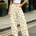thumbnail image 6 of ClodeEU Women's High Waist Polka Dot Print Denim Pants,Casual Loose Jean Trousers ,Women's Plus XL, 6 of 6