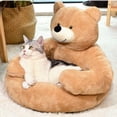 thumbnail image 1 of Cama cálida para mascotas perfecl sofá Casa de perro de dibujos animados Nido de gato antideslizante grande, 1 of 8