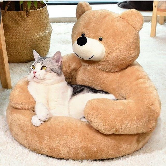 Cama cálida para mascotas perfecl sofá Casa de perro de dibujos animados Nido de gato antideslizante grande