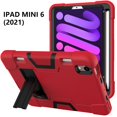thumbnail image 7 of Dteck Case for Apple iPad mini 6th Generation 2021 8.3-inch,Shockproof Rubber 3-layer Protection Heavy Duty Armor Hybrid Drop-Proof Kickstand Protector Cover for iPad mini 6,Red+Black, 7 of 7