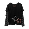 thumbnail image 3 of JAJAHO Womens Long Sleeve T Shirt Punk Street Style 2 In 1 Crewneck Skull Printed Tee Comfortable Soft Y2K Clothes Stylish Tops, 3 of 3