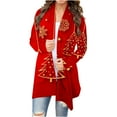 thumbnail image 1 of LOVZFMLL Cardigan pour Femmes Mode Manches Longues Imprimé de Noël, 1 of 5
