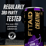 FITAID CREATINE Drink, Encapsulated Creatine, Naturally Sweetened, Sour Grape, 12-oz. cans (Pack of 12)