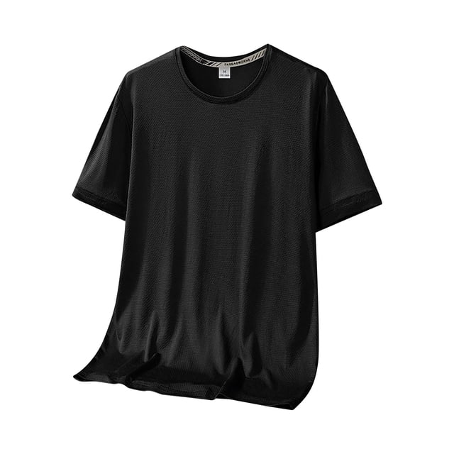 Camiseta deportiva de manga corta de secado rápido para hombre - Prenda de gimnasio que absorbe la humedad, transpirable y elástica en 4 direcciones, L-XXXXXXL, senderismo/ciclismo