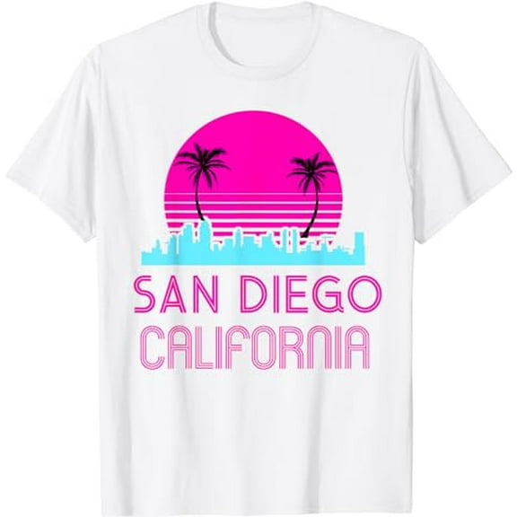 San Diego CA SD Palm Trees California Souvenir Retro Vintage T-Shirt