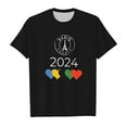 thumbnail image 3 of Polo Shirts for Girls Size 8 Kid Girls Cute Graphic Printed Round Neck Short Sleeve Tee Summer Casual T Shirt Tops Z5-Black, 150, 3 of 4