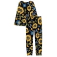 thumbnail image 5 of SCRAWLGOD Sunflower Pajama Set for Women Long Sleeve Pjs for Women Pj Fall Clothing Size 6XL Washable 2 Set Pajamas for Women Crewneck Women House Wear, 5 of 6