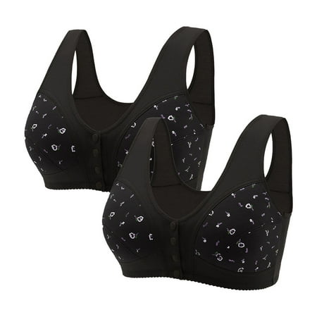 Baodmurt Push Up Bras Set for Women Lounge & Sleep Tie-Front Closure Lingerie  Underwear  Black+Black 46ABC