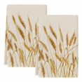 thumbnail image 2 of Fall Wheat Kitchen Towels Set of 2, Autum Botanical Rustic Yellow Orange Absorbent Dish Towels for Kitchen, Microfiber Hand Towel, Quick Drying Tea Towel for Cleaning Decorative Dishcloths, 2 of 7