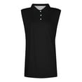 thumbnail image 4 of Puliio Women's Polo Shirts Lapel Solid Color Sleeveless T Shirt Casual Comfortable Breathable Summer Daily Wear And Sports Camisole Tops, 4 of 5