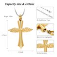 thumbnail image 2 of Angel Wings Cross Urn Necklace Cremation Jewelry for Ashes Stainless Steel Keepsake Memorial Urn Pendant Necklace, 2 of 6
