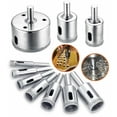 thumbnail image 1 of Juego de accesorios para sierras de corona de diamante, para vidrio, baldosas, cerámica, mármol, porcelana, broca de acero inoxidable al carbono de 8-50 mm, 10 piezas, 13Thirteen, 1 of 4