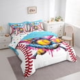 thumbnail image 2 of Erosebridal Kids Baseball Sport Twin Bedding Sets, Colorful Ice Cream Drip Bedding Comforter Set, Colorful Polka Dots Reversible, 7-Piece, 2 of 6