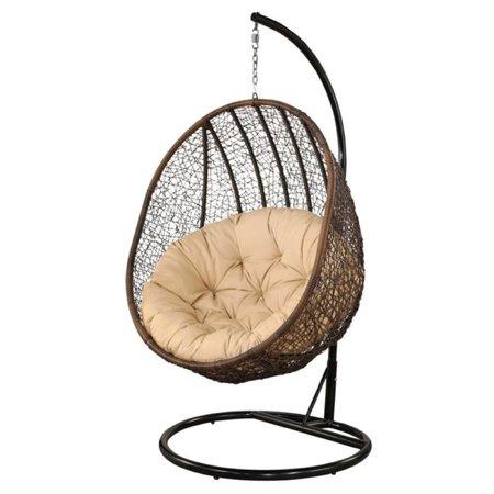 Pemberly Row Patio Swing Chair In Espresso Walmart Com