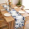 thumbnail image 3 of Table Runner 72 Inches Long for Kitchen Dining, Navy Blue Spring Floral Dresser Scarf Farmhouse, Dining Table Decorations for Wedding/Parties, Farmhouse Butterfly 13 x 72 In, 3 of 8
