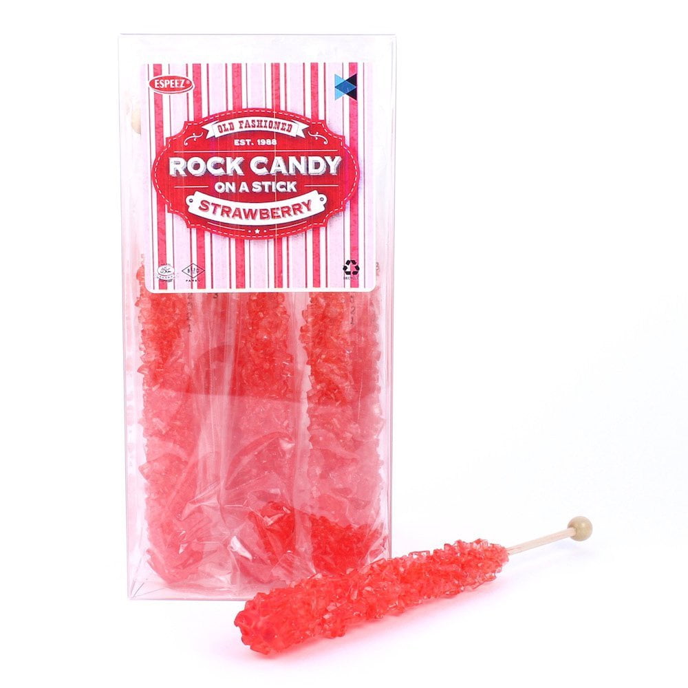 Extra Large Rock Candy Sticks 12 Strawberry Lollipop Red Rock Candy