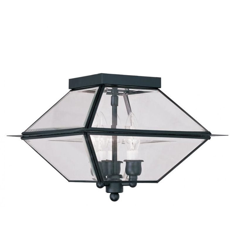 Beaumont Lane 3 Light Outdoor Indoor Ceiling Mount in Black