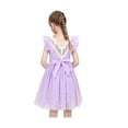 thumbnail image 5 of Girls Dress Purple Butterfly Pearl Lace V Back Fly Sleeve Tulle Party 6 Years, 5 of 8