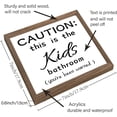 thumbnail image 2 of Kids Bathroom Picture Framed Signs (7x7inch) Solid Wood Photo Frames with Acrylic Sheets & Canvas Liner Painting, 2 of 9