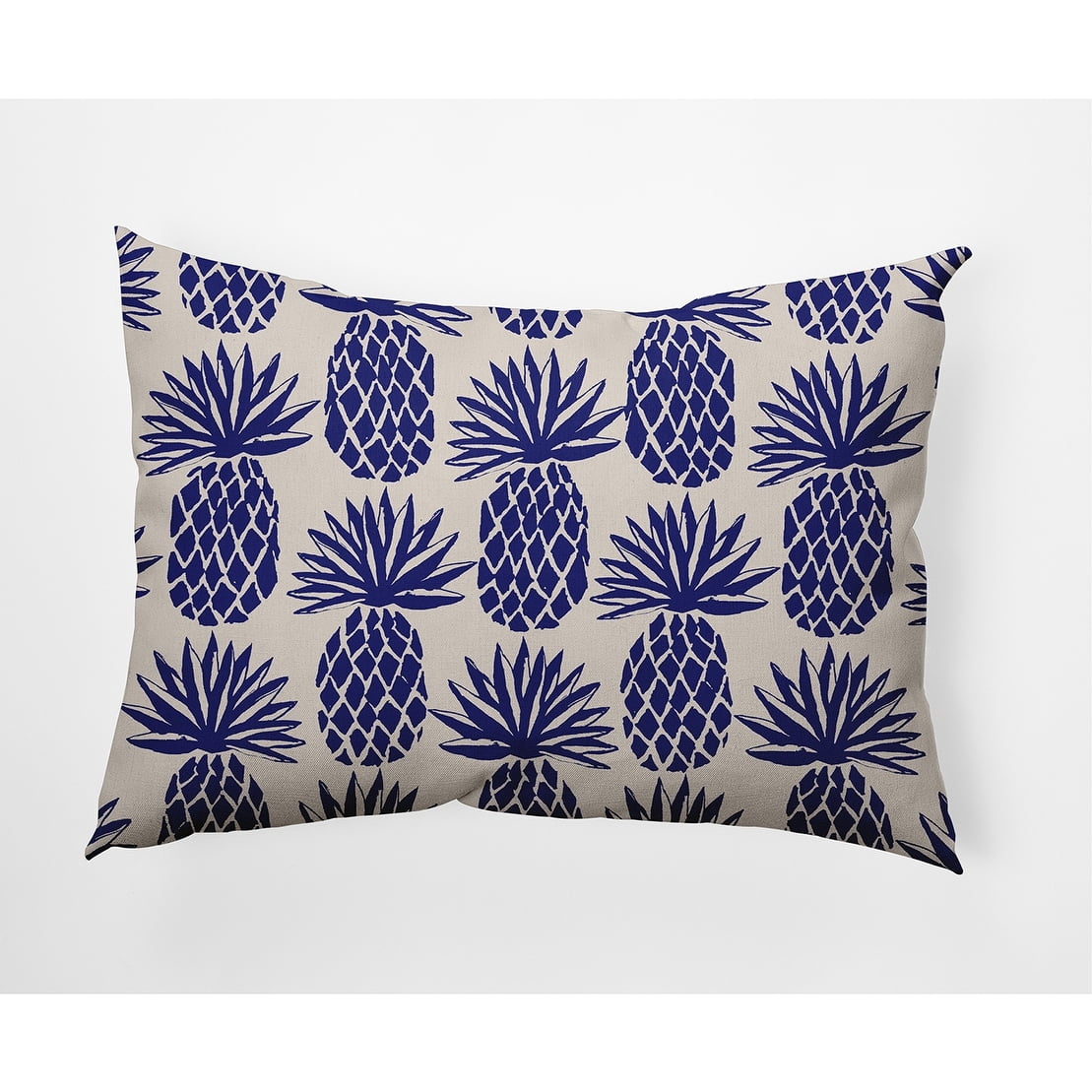 Simply Daisy 16" x 16" Pineapple Stripes Indoor/Outdoor Polyester Throw Pillow, Autumn Blue