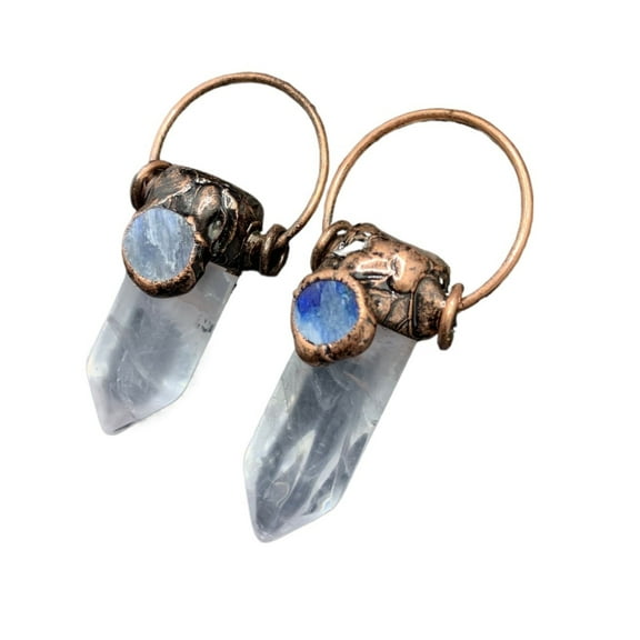 Natural Crystal Point Pendants Handcrafted Gemstone Jewelry for Halloween, Meditation, or Gift
