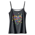 thumbnail image 4 of WEIWEN Spaghetti Strap Tank Top for Women Vest Dressy Casual Colorful Butterfly Heart Print Sleeveless Cami Shirts Womens Tank Tops Dark Gray, XXL, 4 of 4