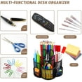 thumbnail image 2 of Portalápices de malla para escritorio, organizador de escritorio giratorio de 360 grados, portalápices con 7 compartimentos, organizador estacionario de metal, organizador de suministros de escritorio grande para oficina, arte escolar Zhivalor  CZBG-ZC133-1, 2 of 7
