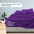 thumbnail image 3 of Pure 1000 Thread Count PIMA Cotton- Sateen Weave 4-Piece King(76"X80") Medium Blue Single Ply Yarns, Sateen Weave, Fits Mattress 16"inch Deep Pocket, 3 of 4